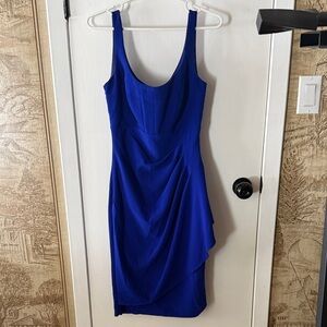 Le Chateau Cobalt Asymmetrical Dress